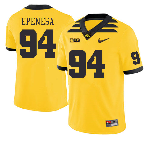 Iowa Hawkeyes #94 A.J. Epenesa College Football Jerseys Stitched Sale-Gold